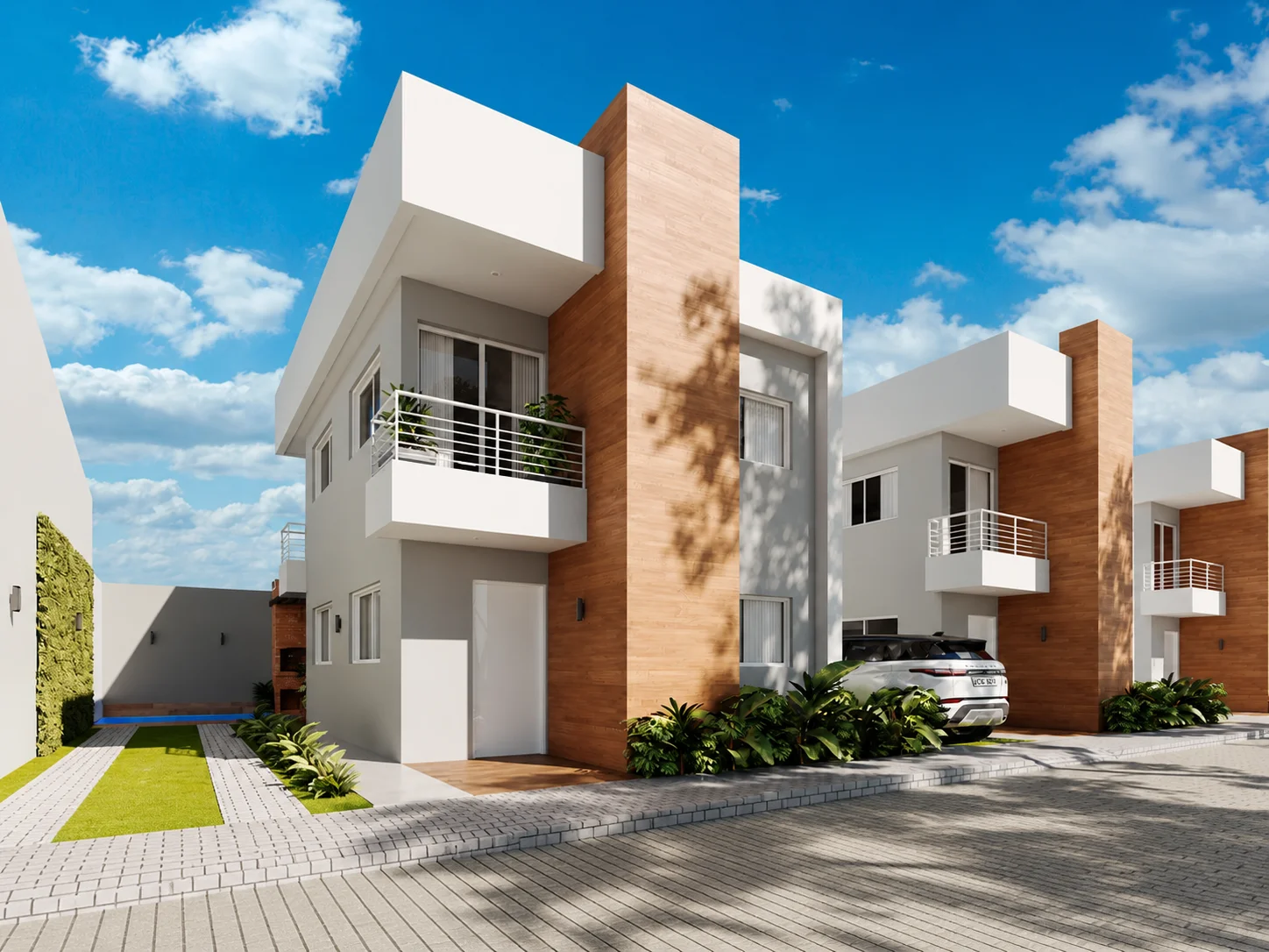 Fachada Tipo 2 — 4 quartos, 3 suítes — área total 196m² — Paradise Way Residence